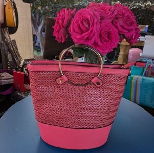 Pink Woven Women's Bag